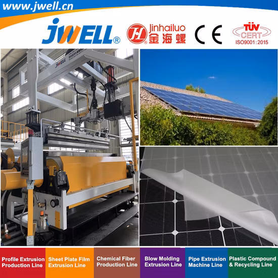 Jwell Plastic Machinery Hohlplatten-EVA-PoE-Solarverpackungs-Optikplattenhersteller und Lieferant von Platten-/Folien-/Rohr-/Profil-/Recycling-Extrusionsherstellungsmaschinen